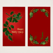 ハッピーホリー日クリスマスギフトタグ (正面&裏面)