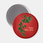 ハッピーホリー日クリスマスマグネット マグネット (正面/裏面)