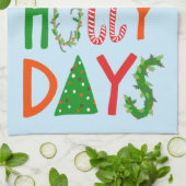 ハッピーホリー日スウィートホリデークリスマスクリスマス キッチンタオル (折り畳み)