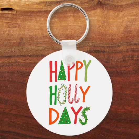 ハッピーホリー日スウィートホリデークリスマスクリスマス キーホルダー (正面)