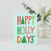 ハッピーホリー日スウィートホリデークリスマスクリスマス ポストカード (スタンド正面)