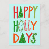 ハッピーホリー日スウィートホリデークリスマスクリスマス ポストカード (正面)