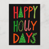 ハッピーホリー日スウィートホリデークリスマスクリスマス ポストカード (正面)