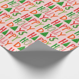 ハッピーホリー日スウィートホリデークリスマスクリスマス ラッピングペーパー