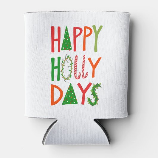 ハッピーホリー日スウィートホリデークリスマスクリスマス 缶クーラー (正面)