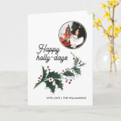 ハッピーホリー日ファミリーフォトホリデーカード カード (黄色い花)