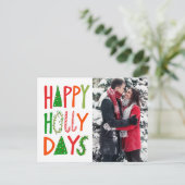 ハッピーホリー日ホリデークリスマスクリスマスカスタム ポストカード (スタンド正面)