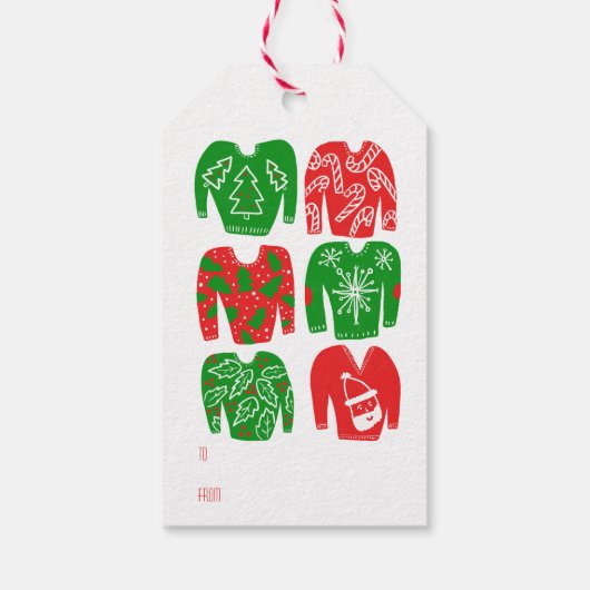 ハッピーホリー日ホリデークリスマスクリスマスセーター ギフトタグ (裏面)