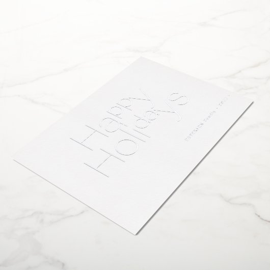 ハッピーホリ実在ーズフォイルタイポグラフィシンプル 箔シーズンカード (回転した状態)