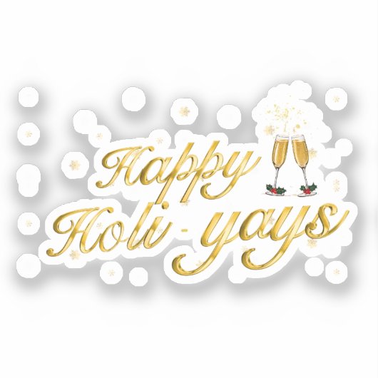 ハッピーホリ – イェス!フェスティバルお祝いデザイン シール (正面)