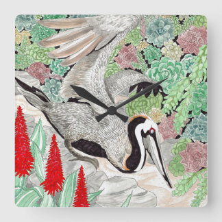 ハッピーホローペリカン スクエア壁時計