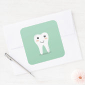 ハッピーホワイトかわいいマンガースイーツートースキャラクター スクエアシール (封筒)