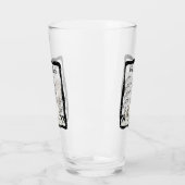 ハッピーホワイトキャットのピアノブラックフレーム音符 タンブラーグラス (左)