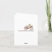 ハッピーホワイトポメラニア犬とカスタム文字 カード (裏面)