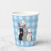 ハッピーホワイトマザーキャット3匹の子猫 紙コップ (正面)