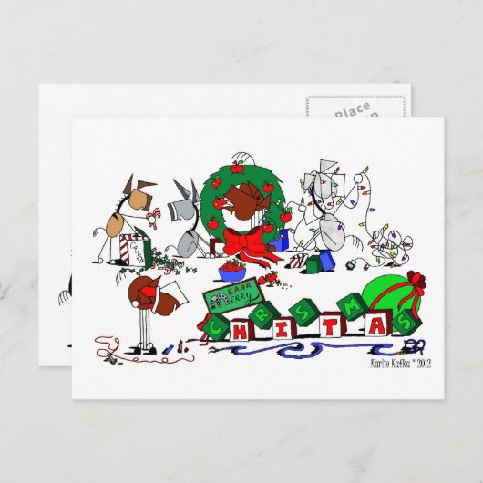 ハッピーホースファームズマンガのクリスマスハガキ シーズンポストカード (正面/裏面)