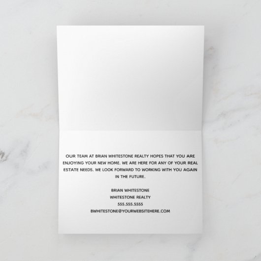 ハッピーホームアニバーサリーシンプルモダン実在エステート カード (内部)