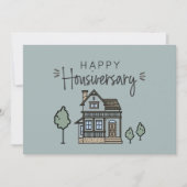 ハッピーホームアニバーサリーハウシパーソナライズされたバーゼ サンキューカード (正面)
