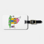 ハッピーホームカラフルハウスアンドスティックフィギュア ラゲッジタグ (正面横)