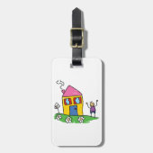 ハッピーホームカラフルハウスアンドスティックフィギュア ラゲッジタグ (正面縦)