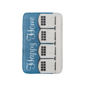 ハッピーホームサマービーチキャビンズの青と白 バスマット (正面縦)