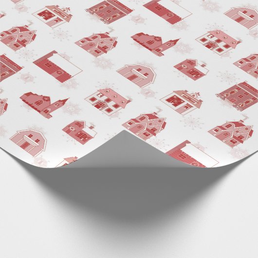 ハッピーホームズクリスマスビレッジホリデーギフト紙 ラッピングペーパー (角)