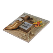 ハッピーホーム女性のカーボーイカウボーイスタイルウィズカウボーイブーツ タイル (側面)