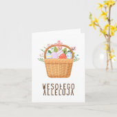 ハッピーホール、ポーランド語のイースター 喜びの Alleluja  カード (黄色い花)