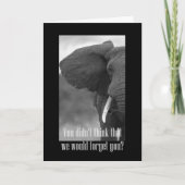 ハッピーボスの日と象の黒と白の写真 カード (正面)