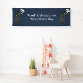 ハッピーボスの日の恐竜おもしろいの男性ペルソナジー 横断幕 (インサイチュ)