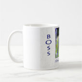 ハッピーボスズデイバタフライと花 コーヒーマグカップ (左)