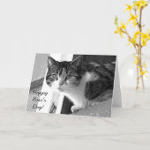 ハッピーボスズデー猫グリーティングカード カード (黄色い花)