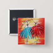 ハッピーボタンの選択 缶バッジ (正面&裏面)