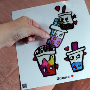 ハッピーボバティーバブルティーアスボバスかわいい シール