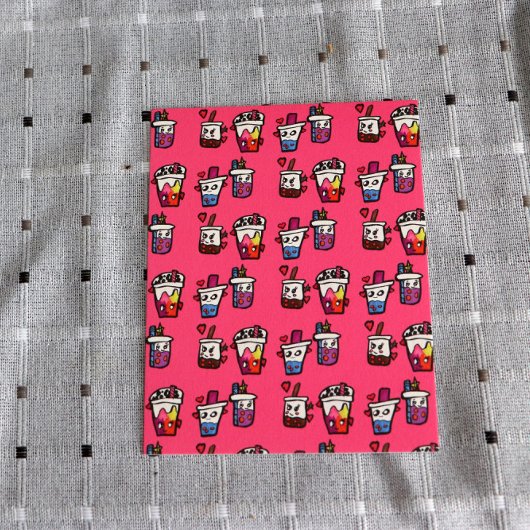 ハッピーボバティーバブルティーアスボバスかわいい ポストカード