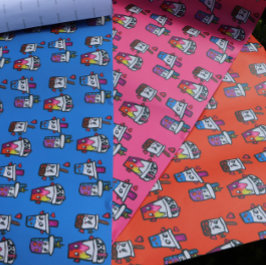 ハッピーボバティーバブルティーアスボバスかわいい ラッピングペーパーシート