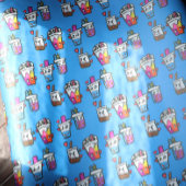 ハッピーボバティーバブルティーアスボバスかわいい ラッピングペーパー