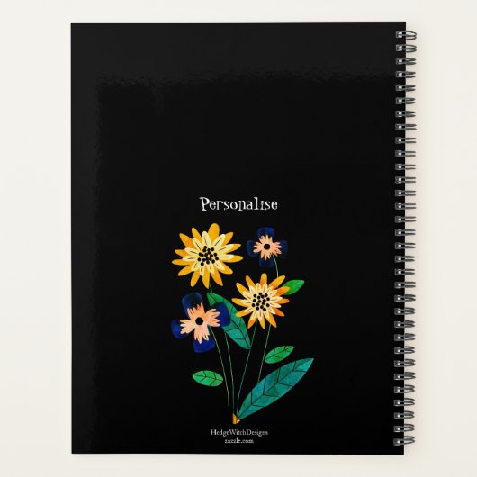 ハッピーボホフラワーズワイルドスピリット引用文ジャーナル プランナー手帳 (裏面)