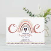 ハッピーボホモダンレインボー1歳の誕生日パーティー 招待状 (スタンド正面)