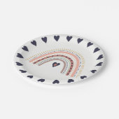 ハッピーボホレインボーモダンバースデミニマルィーパーティー ペーパープレート (アングル)