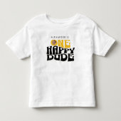 ハッピーボーイのモダンな1歳の誕生日 トドラーTシャツ (正面)