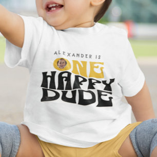 ハッピーボーイのモダンな1歳の誕生日 トドラーTシャツ