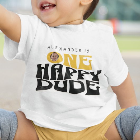 ハッピーボーイのモダンな1歳の誕生日 トドラーTシャツ