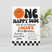 ハッピーボーイの1歳の誕生日パーティー 招待状 (スタンド正面)