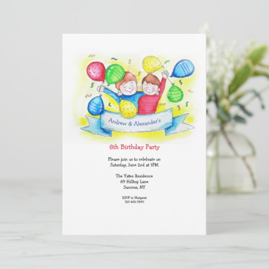 ハッピーボーイズ誕生日 招待状 (スタンド正面)