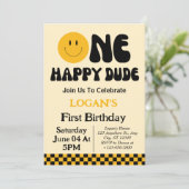 ハッピーボーイ1歳の誕生日招待状 招待状 (スタンド正面)