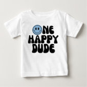 ハッピーボーイ1歳の誕生日 ベビーTシャツ (正面)