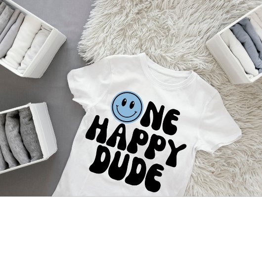ハッピーボーイ1歳の誕生日 ベビーTシャツ