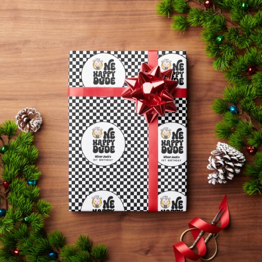 ハッピーボーイ1歳の誕生日 ラッピングペーパー (クリスマスギフト)