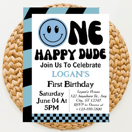 ハッピーボーイ1歳の誕生日 招待状